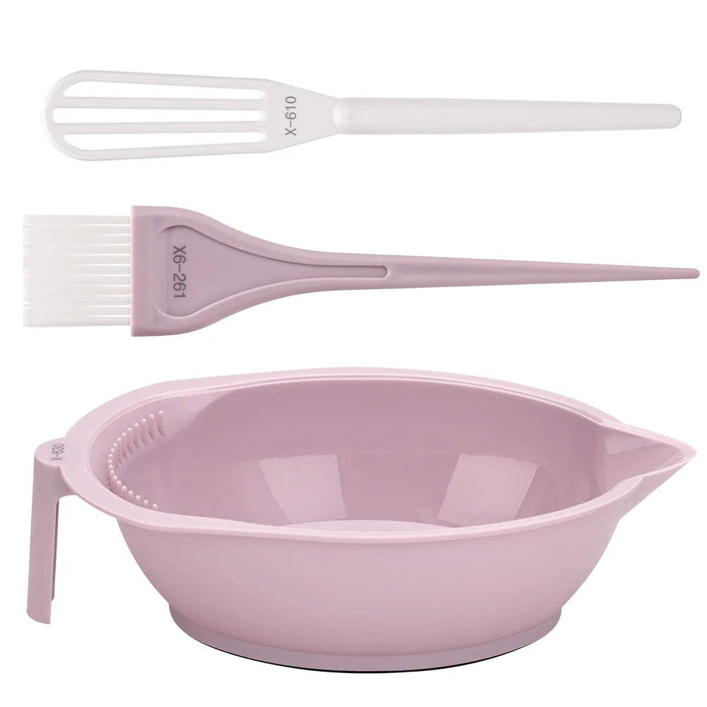 Salon Hair Dyeing Set Multi-Color Mixing Bowl Comb Brush Accessories for Barbershop Hair Coloring Tools 3Pcs Set High-Qualit Peaceful Pleasures Health and Wellness E