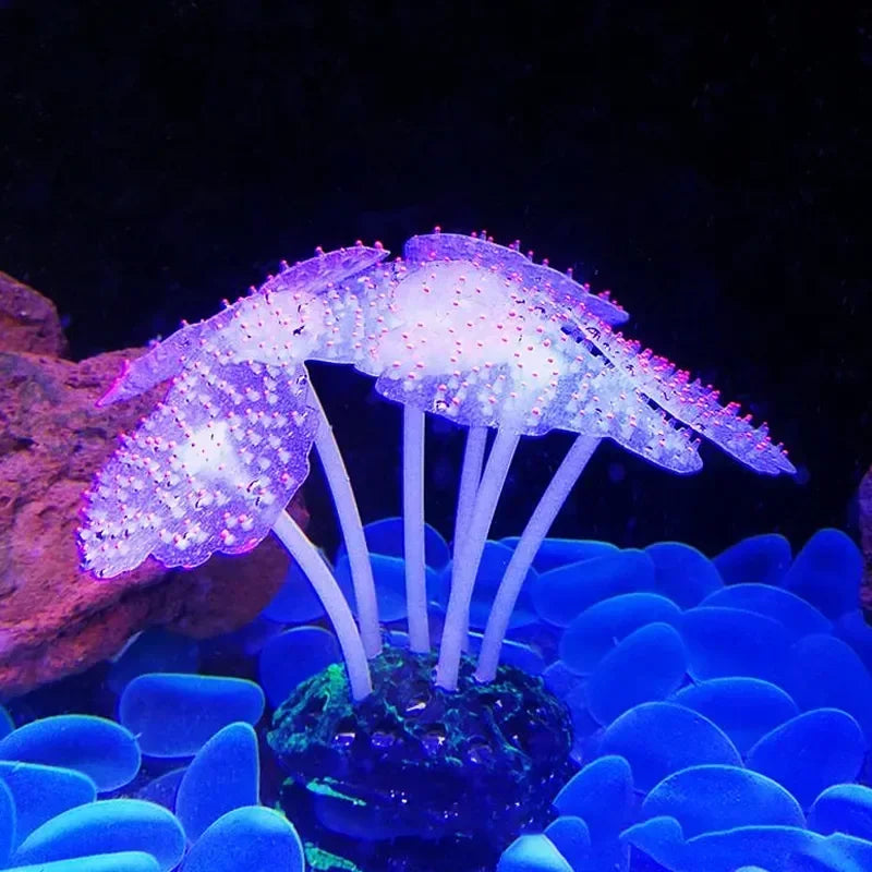 Glowing Artificial Anemone Aquarium Decoration | Silicone Plant