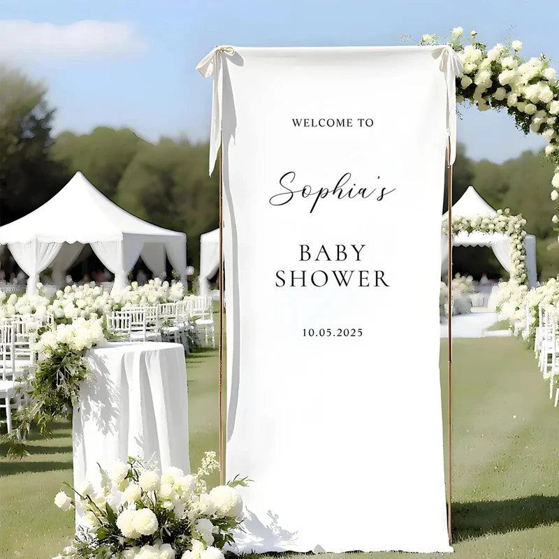 Personalized Baby Shower Welcome Sign | Custom Fabric Banner