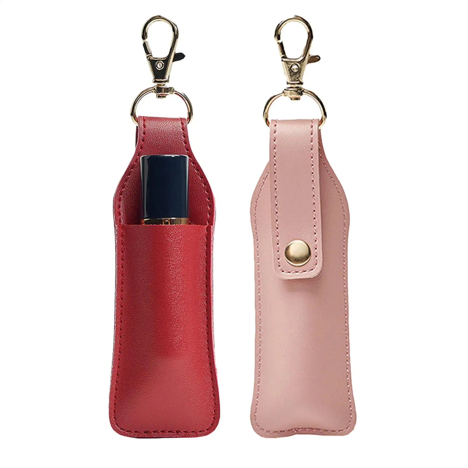 Leather Lipstick Holder Keychain Portable Lip Balm Chapstick Pouch for Women Girls, Travel Essential Keyring Organizer Peaceful Pleasures Health and Wellness