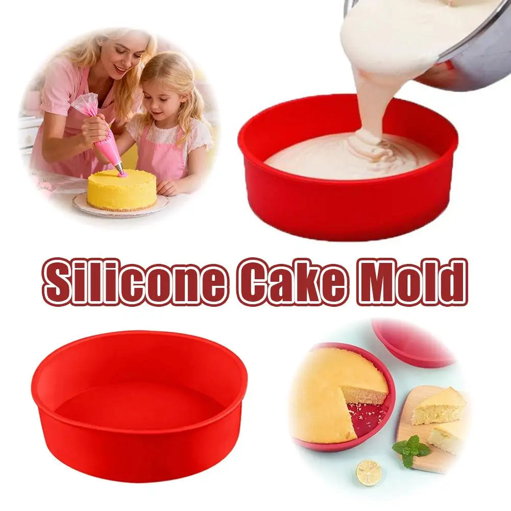 Silicone Cake Mold 6 & 8 Inch | Non-Stick Reusable Baking Pan