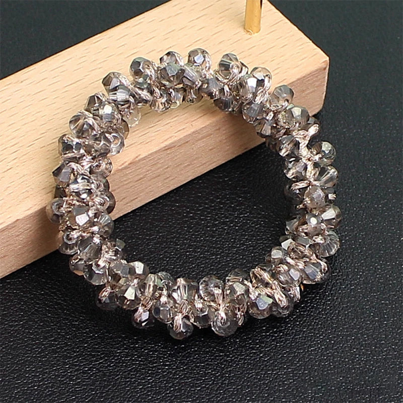 Crystal Cherry Rhinestone Scrunchie | Sparkly Hair Tie Women
