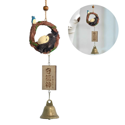 Japanese Copper Wind Chime Bell Outdoor Decor Sleepy Cat Wind Chime Decor Copper Furin Bell Wind Chime Peaceful Pleasures Health and Wellness