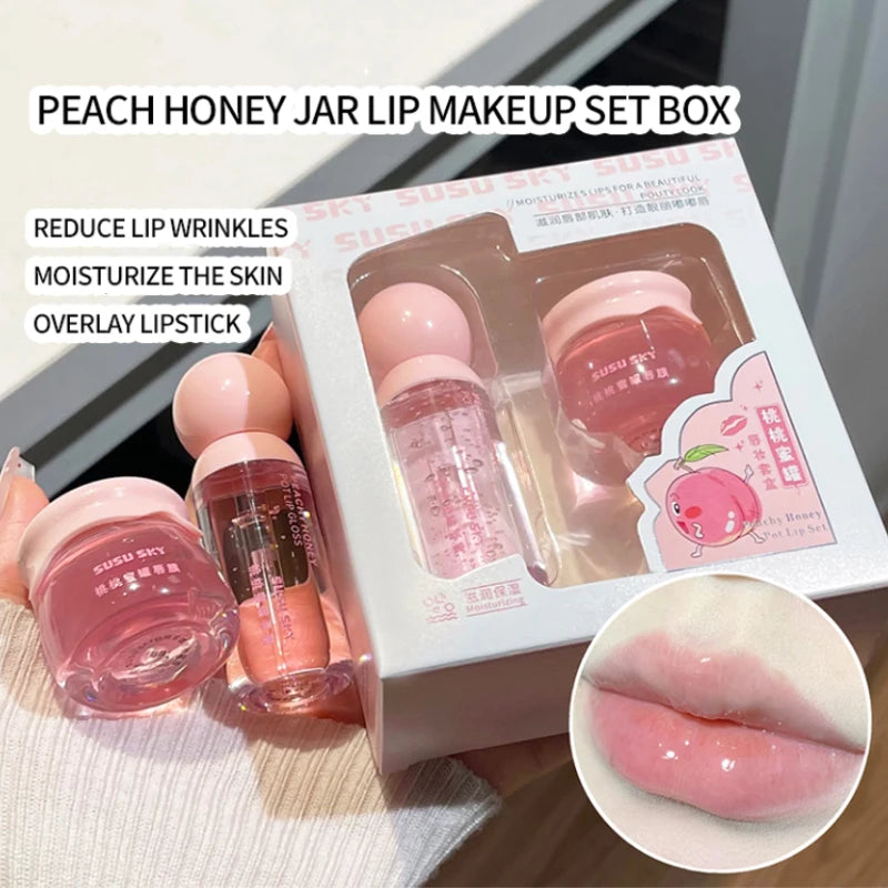 Peach Honey Jar Lip Balm Kit – Moisturizing & Nourishing