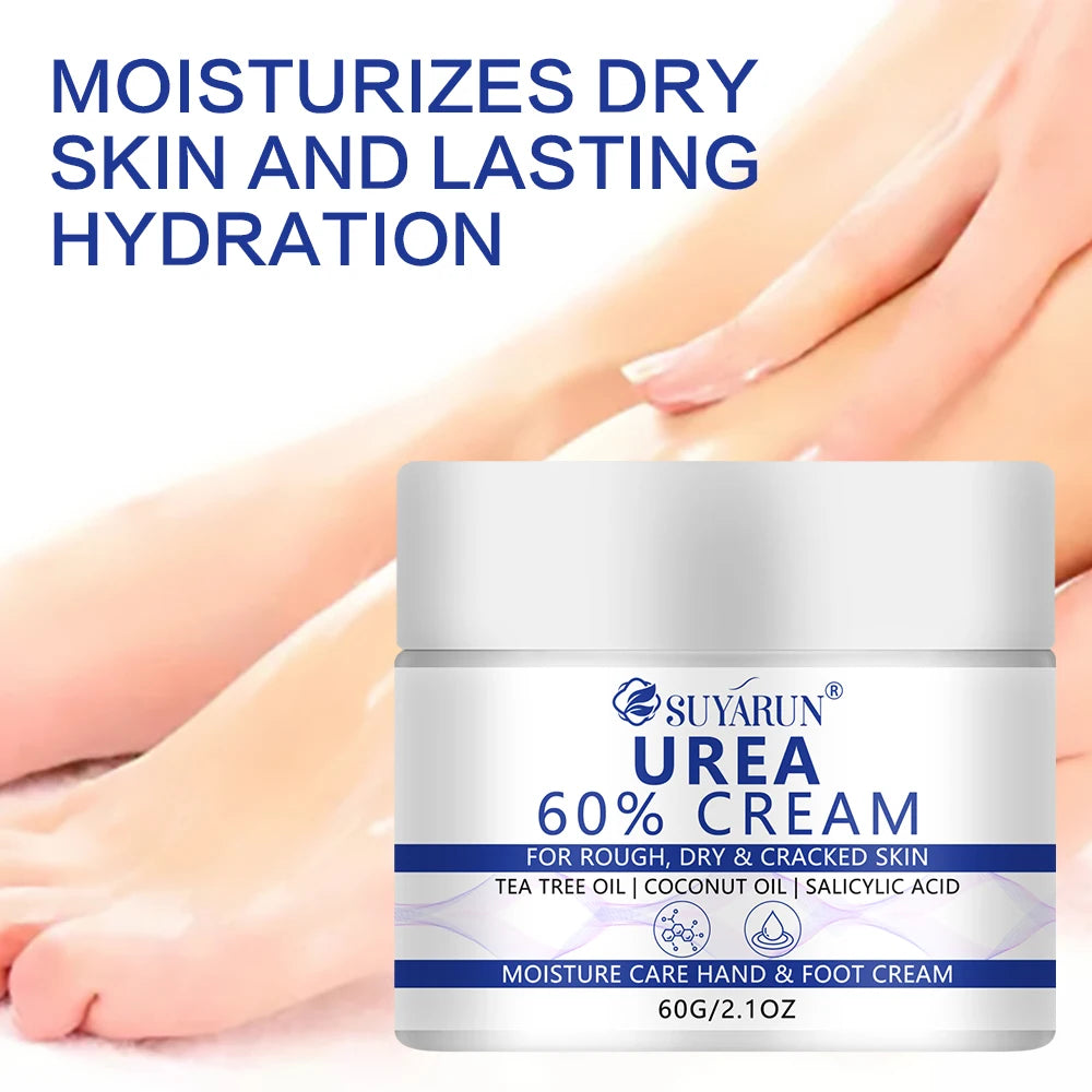 SUYARUN 60% Urea Foot Cream for Cracked Heels & Dry Skin - Intensive Moisturizing Treatment, Callus Remover, Diabetic Foot Care. Peaceful Pleasures Health and Wellness