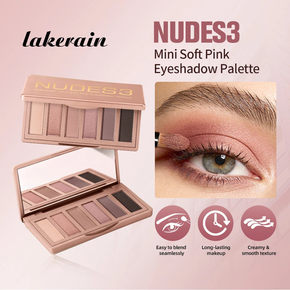 Mini Soft Pink Eyeshadow Palette Long Lasting All-Day Wear Brighten Eyes Matte & Shimmer Shadow Smooth Texture Eyeshadow Palette Peaceful Pleasures Health and Wellness