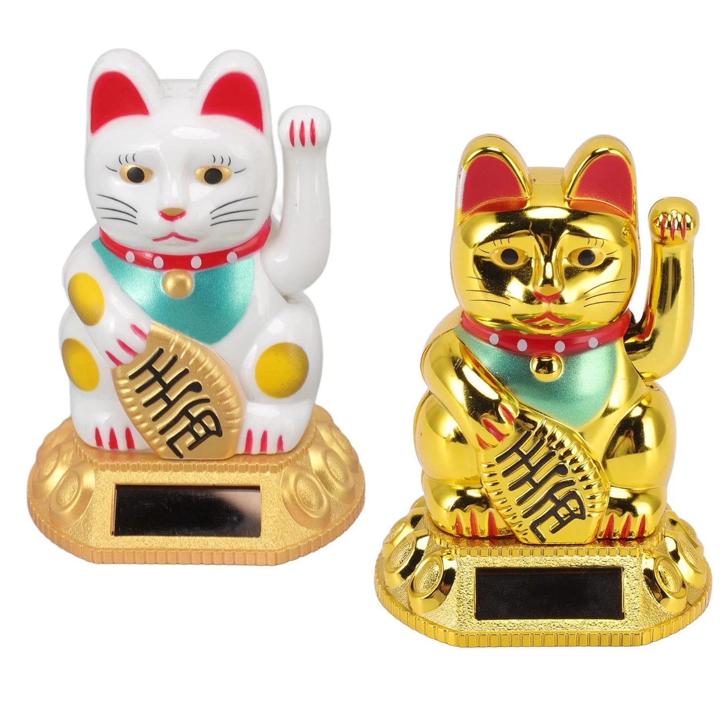 Chinese Lucky Cat Decoration Waving Arm Solar Light Induction Statue