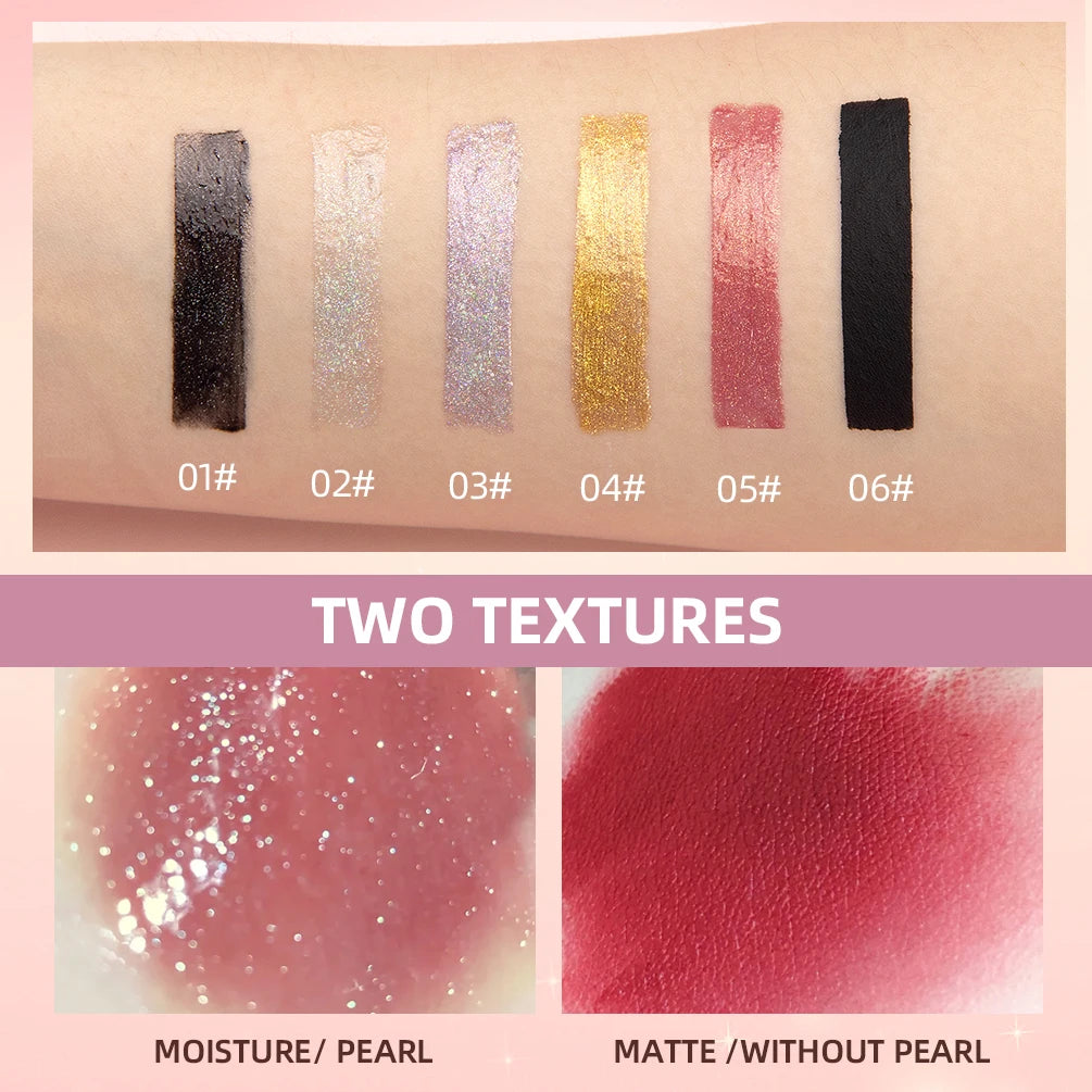 QBEST 6 Colors Glitter Liquid Lipstick Diamond Shimmer Metallic Lipgloss Non-Stick Cup Lipstick Long Lasting Shinning Lip Stain Peaceful Pleasures Health and Wellness