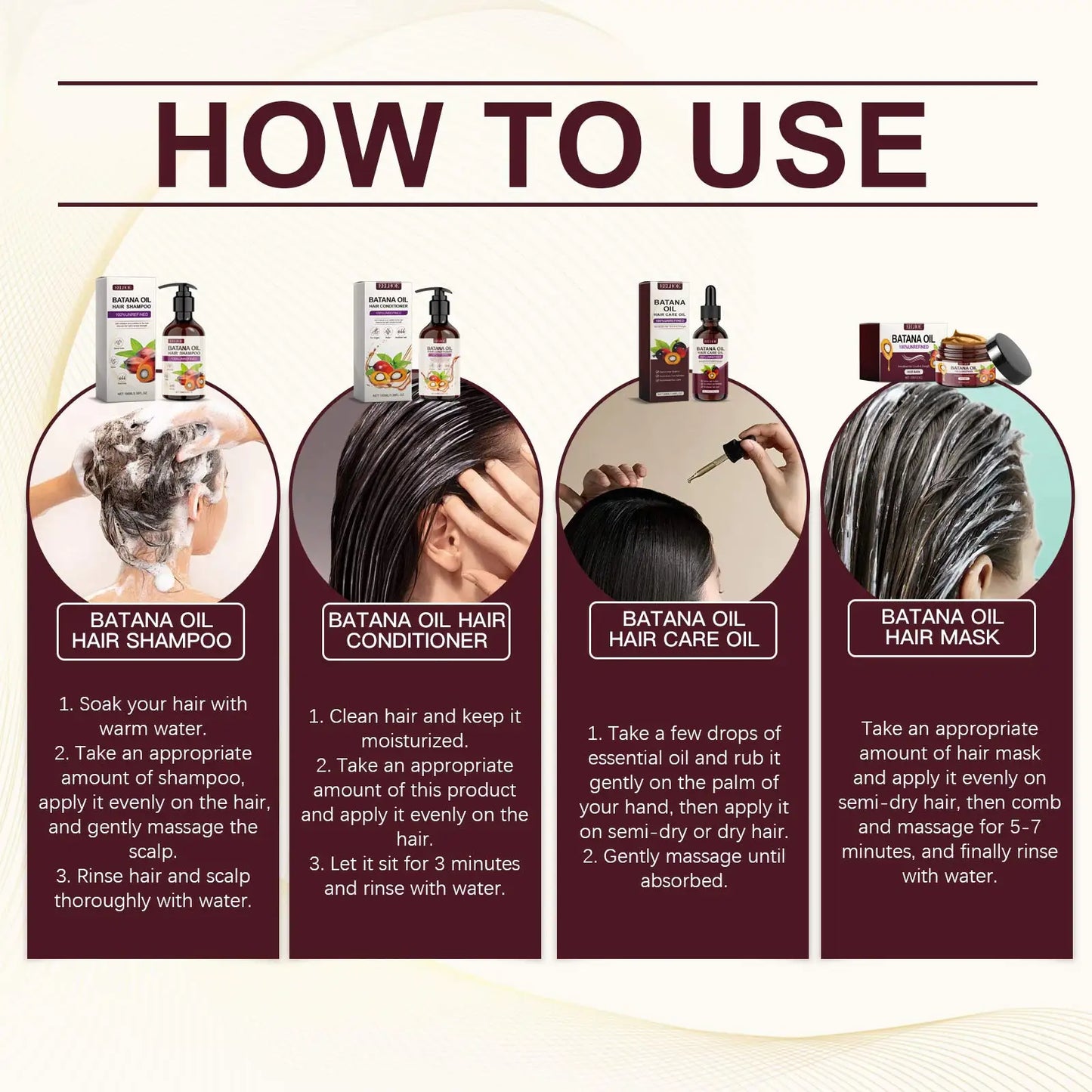 Batana Oil Hair Growth Kit – Shampoo, Conditioner, Mask & Oil