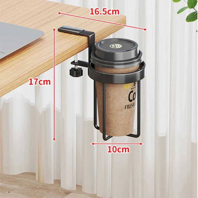 Wall Mount Desk Mug Holder Coffee Rack Adjustable Thickness Mug Holder Depth Office Desk Organizer Room Accessories Home Items Peaceful Pleasures Health and Wellness