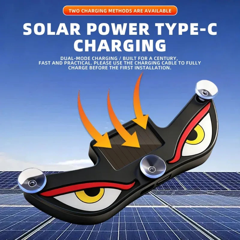 Solar LED Devil's Eye Triangle Car Atmosphere Light | Wireless