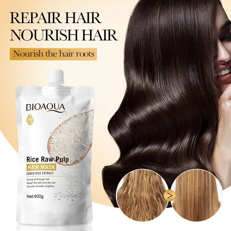 Keratin Rice Hair Mask – Smooth Frizzy & Dry Hair | PWYUMAN