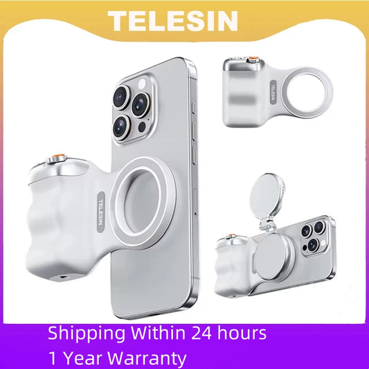 TELESIN Magnetic Phone Camera Shoot Hand Grip Phone Holder Shooting Aid Remote Control Handle for Iphone HUAWEI SAMSUNG Phone Peaceful Pleasures Health and Wellness