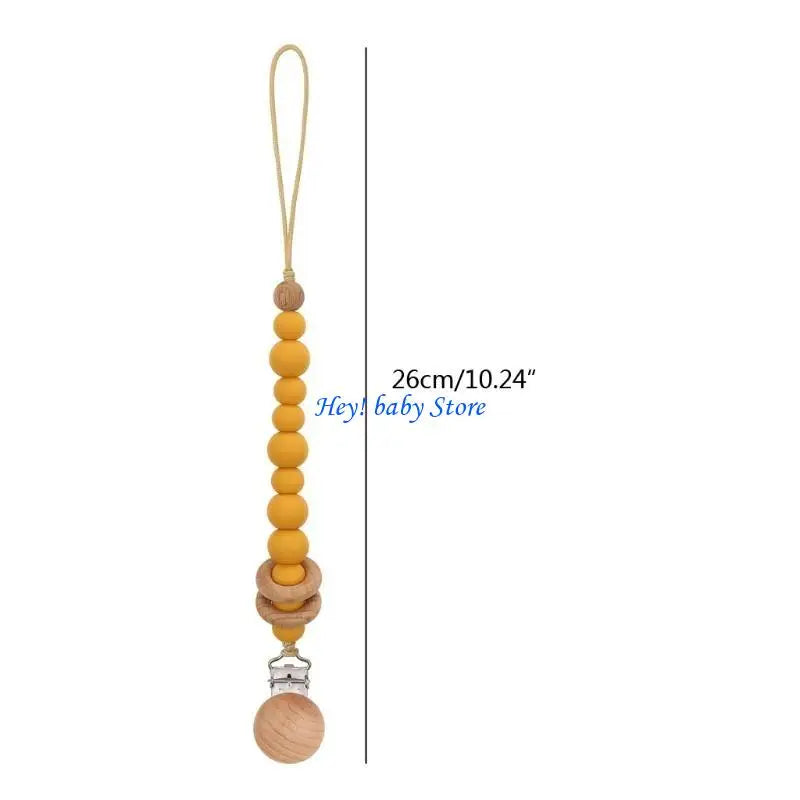 Handmade Wooden Silicone Baby Pacifier Soother Chain | 0–12M
