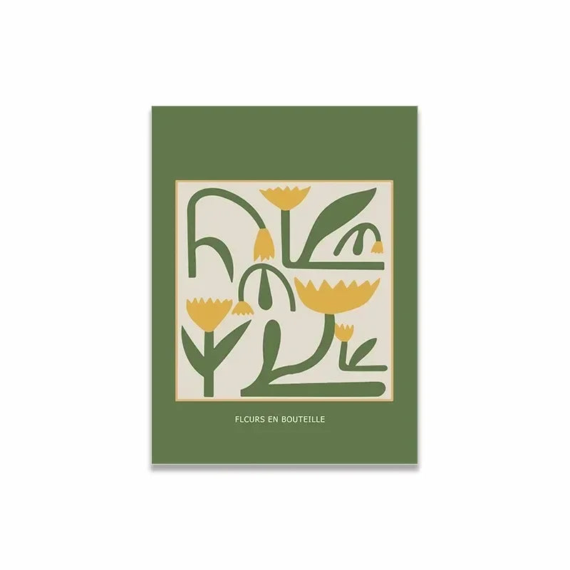 Retro Green Plant Flower Aesthetic Canvas Painting Posters and Prints Wall Picture For Living Room Decoration Peaceful Pleasures Health and Wellness 1 20x30cm Unframed