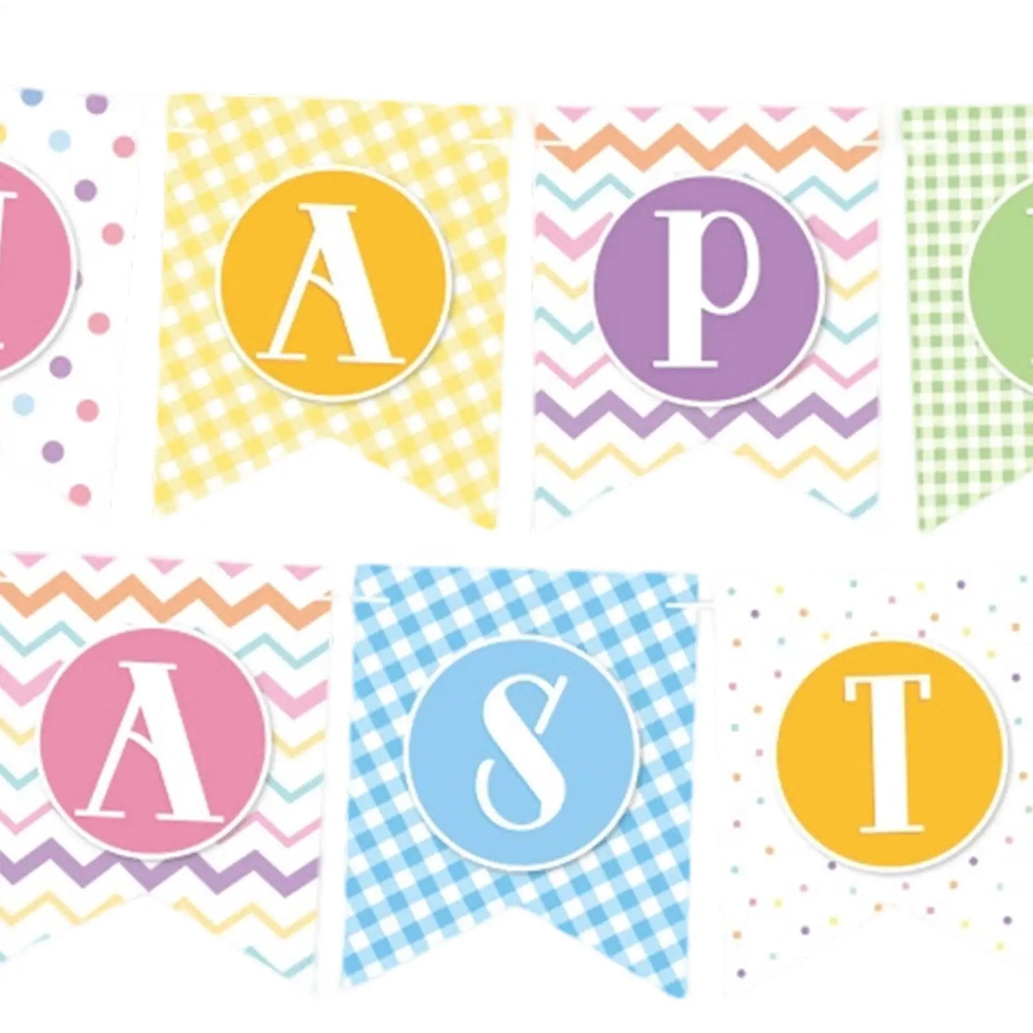 Easter Banner Bunny Egg Pattern Bunting Sign Easter Banners For Front Door For Farmhouse Mantle Fireplace Tree Wall Window Peaceful Pleasures Health and Wellness