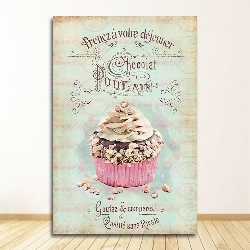 Nordic Dessert Bread Canvas Wall Art | Kitchen Decor Set of 3
