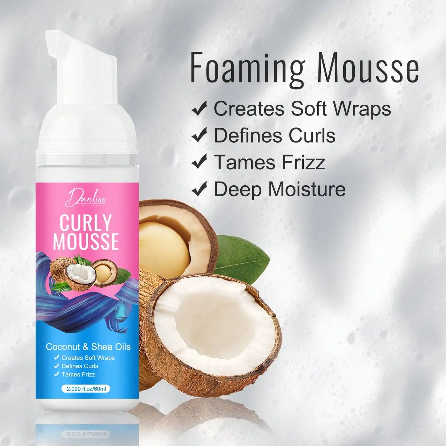 Lanemay Curl Mousse – Alcohol-Free Curl Definer & Moisturizer