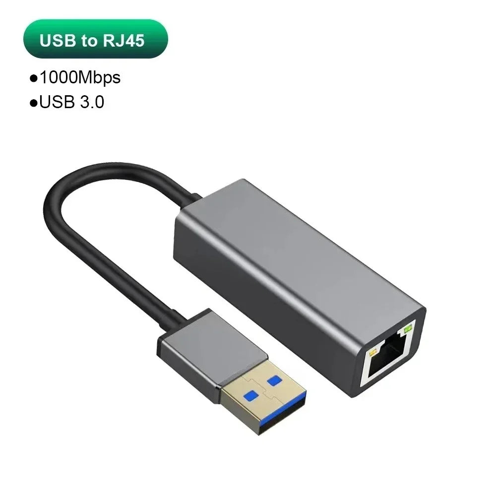 1000Mbps USB C Ethernet Adapter USB 3.0 to RJ45 Gigabit Network Card Lan Adapter for Laptop MacBook PC Windows Android TV Box Peaceful Pleasures Health and Wellness USB 1000Mbps