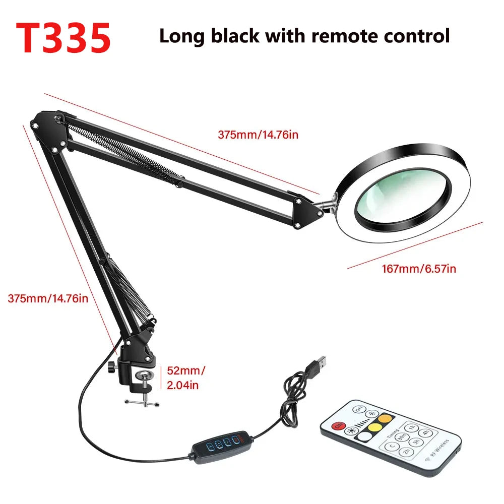NEW USB Powered 10X Magnifying Glass with 72 LED 3 Color Lights - Adjustable Magnifier for Soldering Repair and Skincare Beauty Peaceful Pleasures Health and Wellness with remote control 3