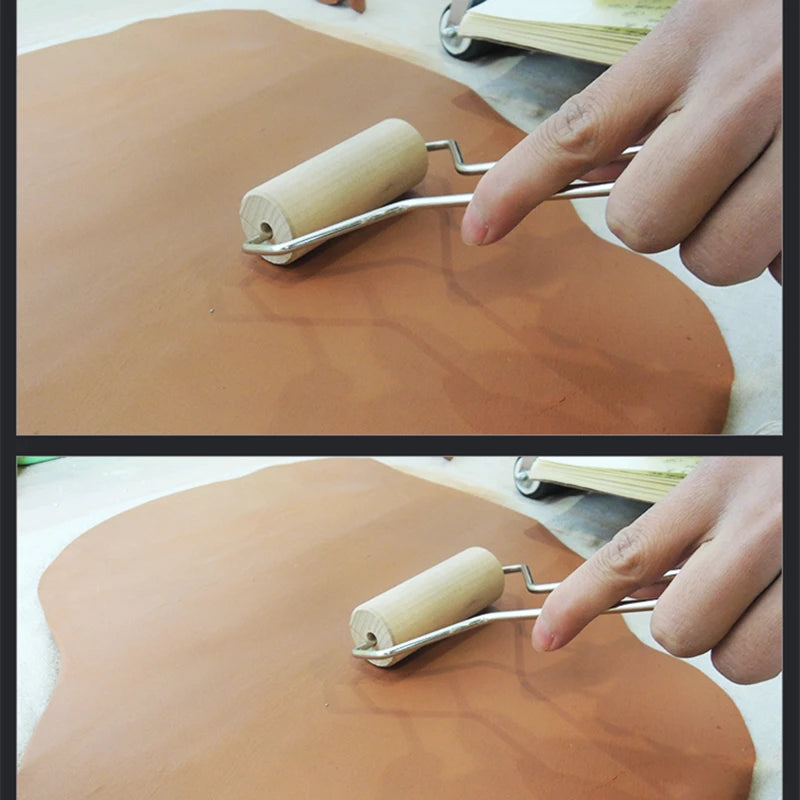 Professional Wooden Clay Roller Pottery Creates Smooth Even Sheets