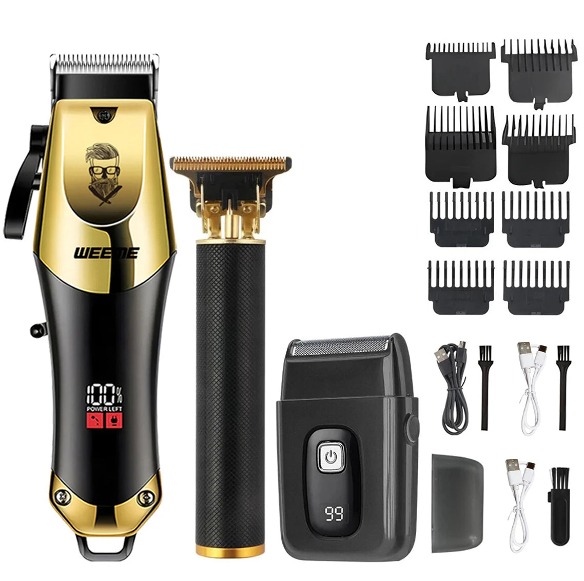 Men's Electric Vintage T9 Hair Clipper Beard Trimmer/Wireless Hair Clipper/Beard Trimmer Rechargeable Hair Cutting Machine Kit Peaceful Pleasures Health and Wellness 810-HW-THS