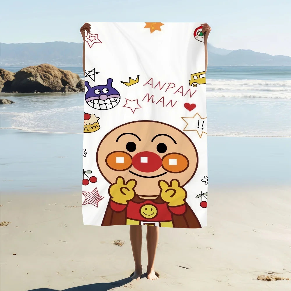Anpanman Cartoon Quick-Dry Beach Towel | Soft Pool & Travel Quick-Dry Beach Towel Peaceful Pleasures Health and Wellness