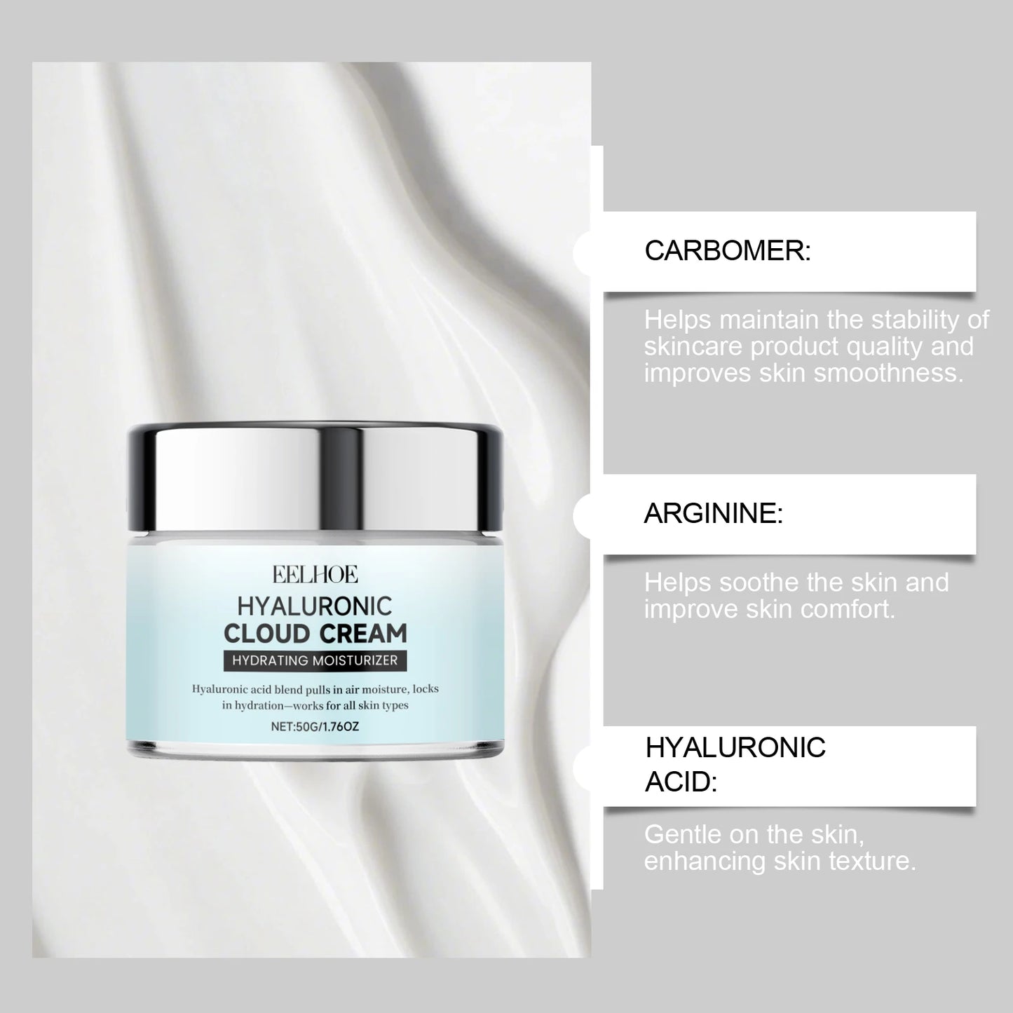Hyaluronic Cloud Cream – Hydrating Face Moisturizer & Primer