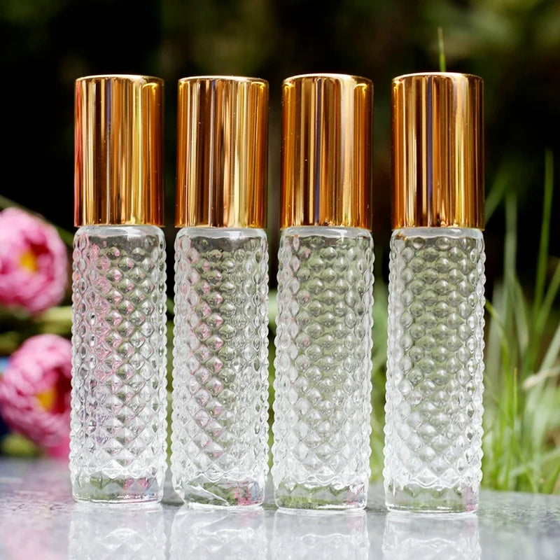 1pcs Essential Oil Bottles Glass Roller Bottles With Roller Balls Perfume Bottles Roll On Bottles Vials Travel Clear Bottle Peaceful Pleasures Health and Wellness