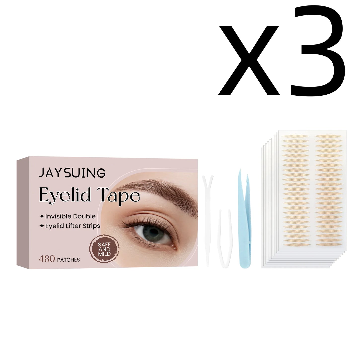480pcs Invisible Eyelid Tape – Natural Eye Lift Strips