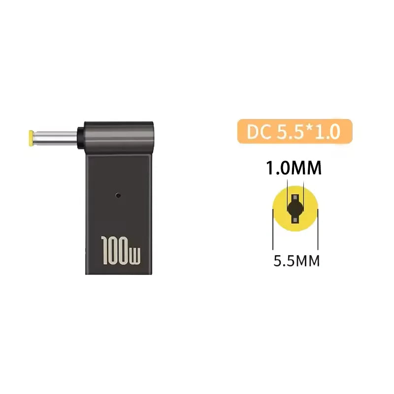100W USB-C to DC Laptop Charger Adapter – Dell HP Asus Lenovo Peaceful Pleasures Health and Wellness 5.5-1.0mm