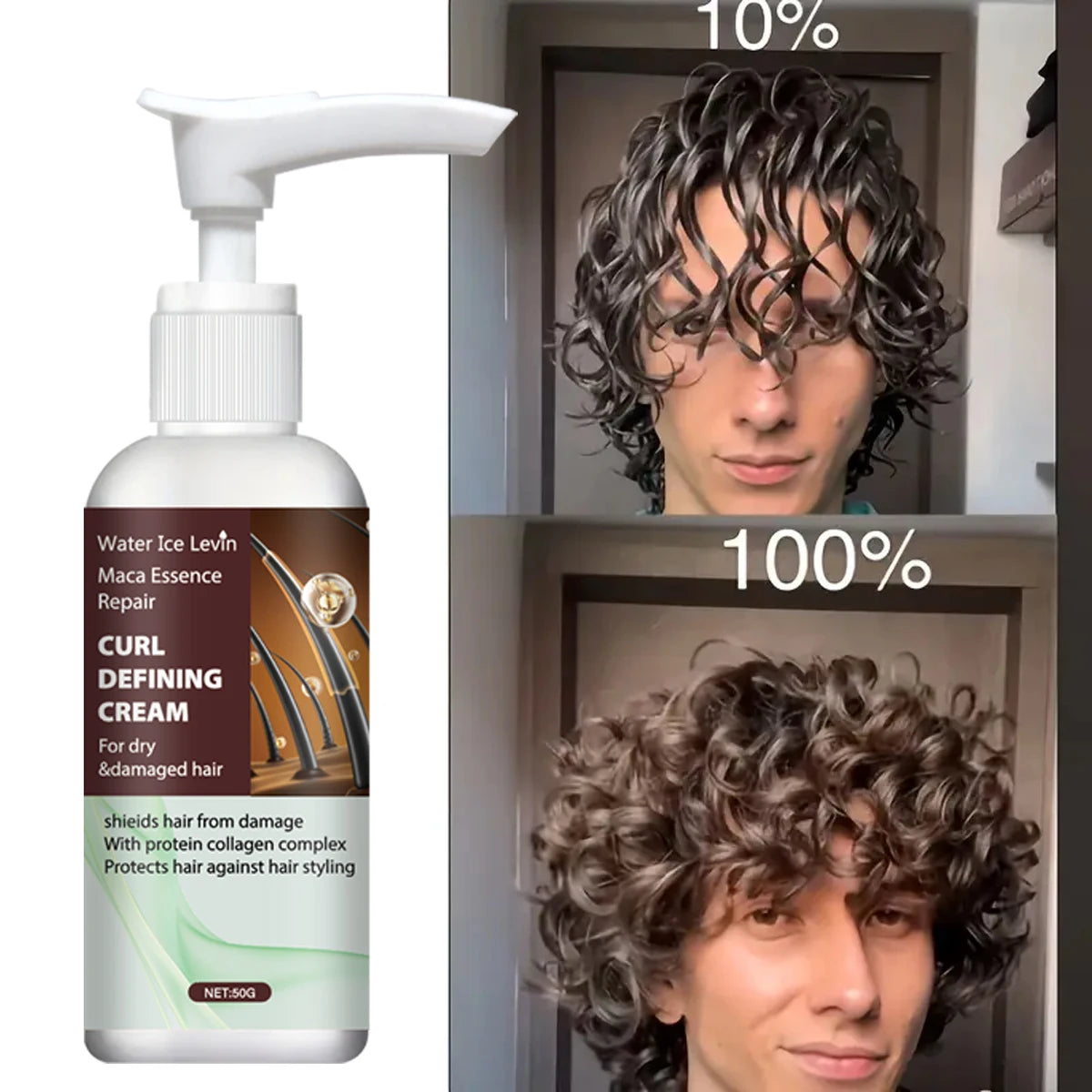 Maca Essence Curl Defining Cream | Keratin & Collagen Frizz Control