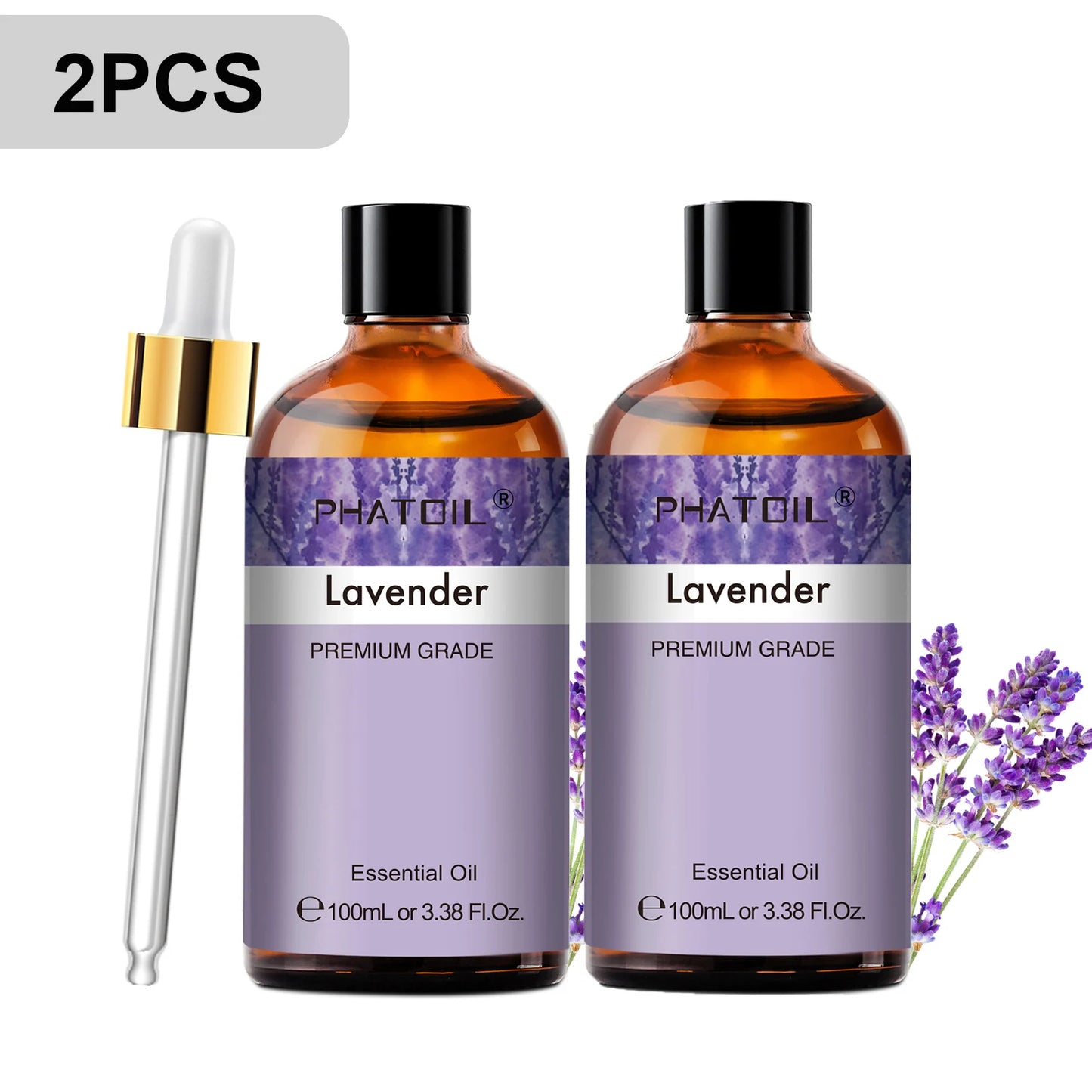 PHATOIL 2pcs/1pcs Lavender Aromatherapy Essential Oil For Diffuser,Candle Making-100ml Eucalyptus Jasmine Vanilla Cinnamon Oils Peaceful Pleasures Health and Wellness 2pcs Lavender 100ml