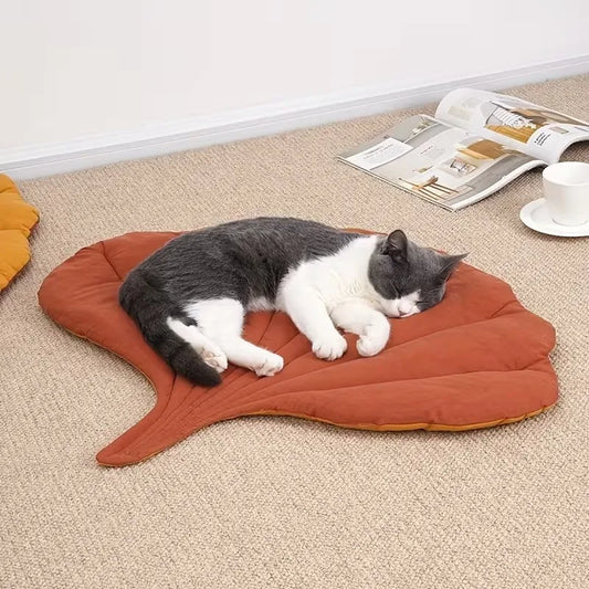 Leaf Shaped Cat & Dog Bed Mat – Soft Washable Non-Slip Cushion Pet Bed Mat Peaceful Pleasures Health and Wellness