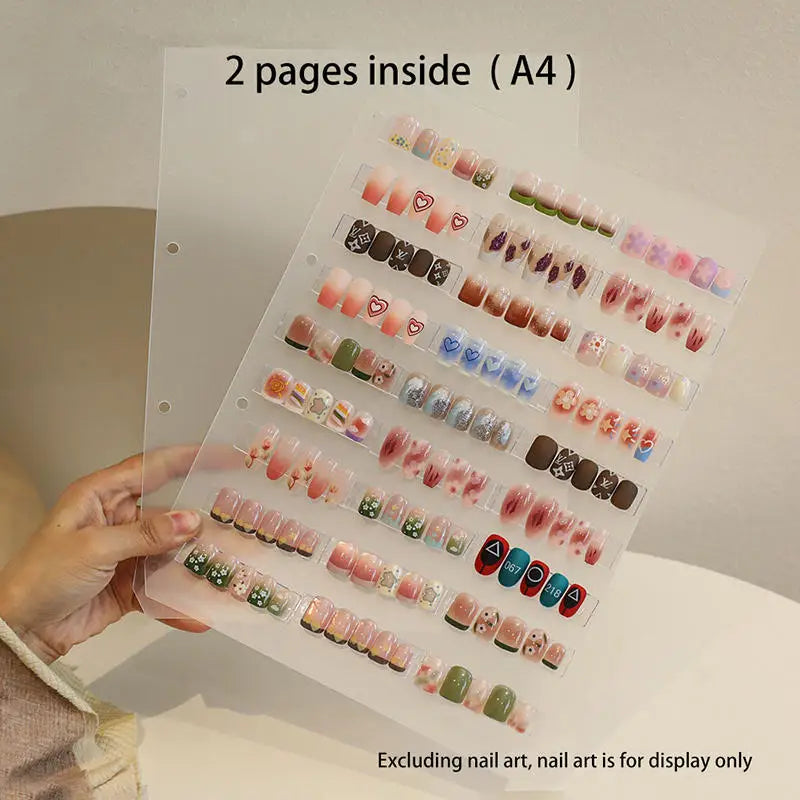 Loose Leaf Nail Art Piece Display Book A4/A5/A6 Inner Page Press On Nail Storage Album Manicure Color Chart Organizer Peaceful Pleasures Health and Wellness A4 Inner Page