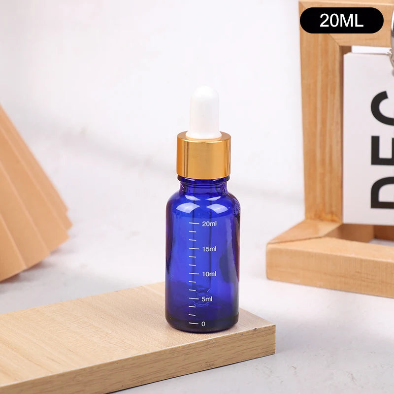 Blue Glass Dropper Bottles 5ml–100ml | Refillable Essential Oil