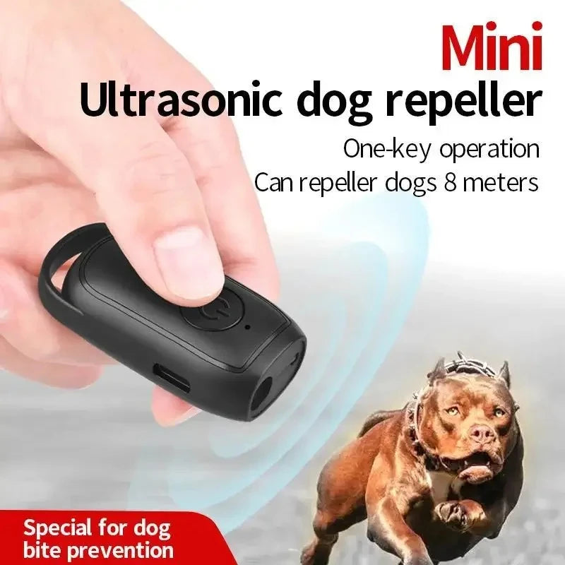 Ultrasonic Portable Anti Bark Deterrent USB Rechargeable Long Distance Dog Barking Control Trainer with LED Light Outdoor Peaceful Pleasures Health and Wellness