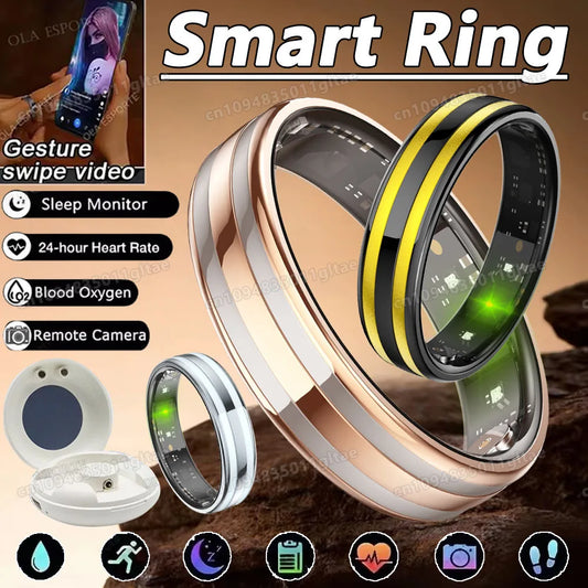 Gesture Sensing Smart Ring Health Monitor Smart Ring Outdoor Waterproof Ring Real HRV Monitor Heart Rate Blood Oxygen Sport Ring Peaceful Pleasures Health and Wellness