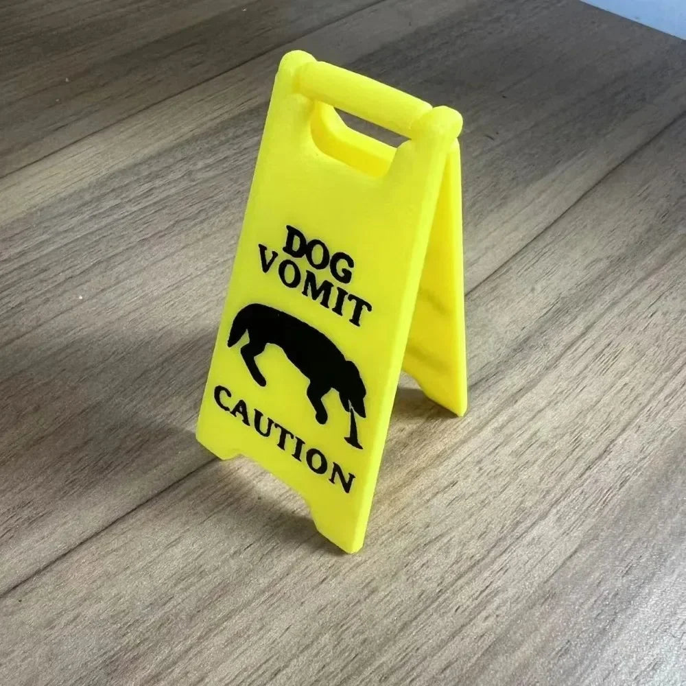Funny Pet Vomiting Warning Sign | Cat Dog Novelty Plaque