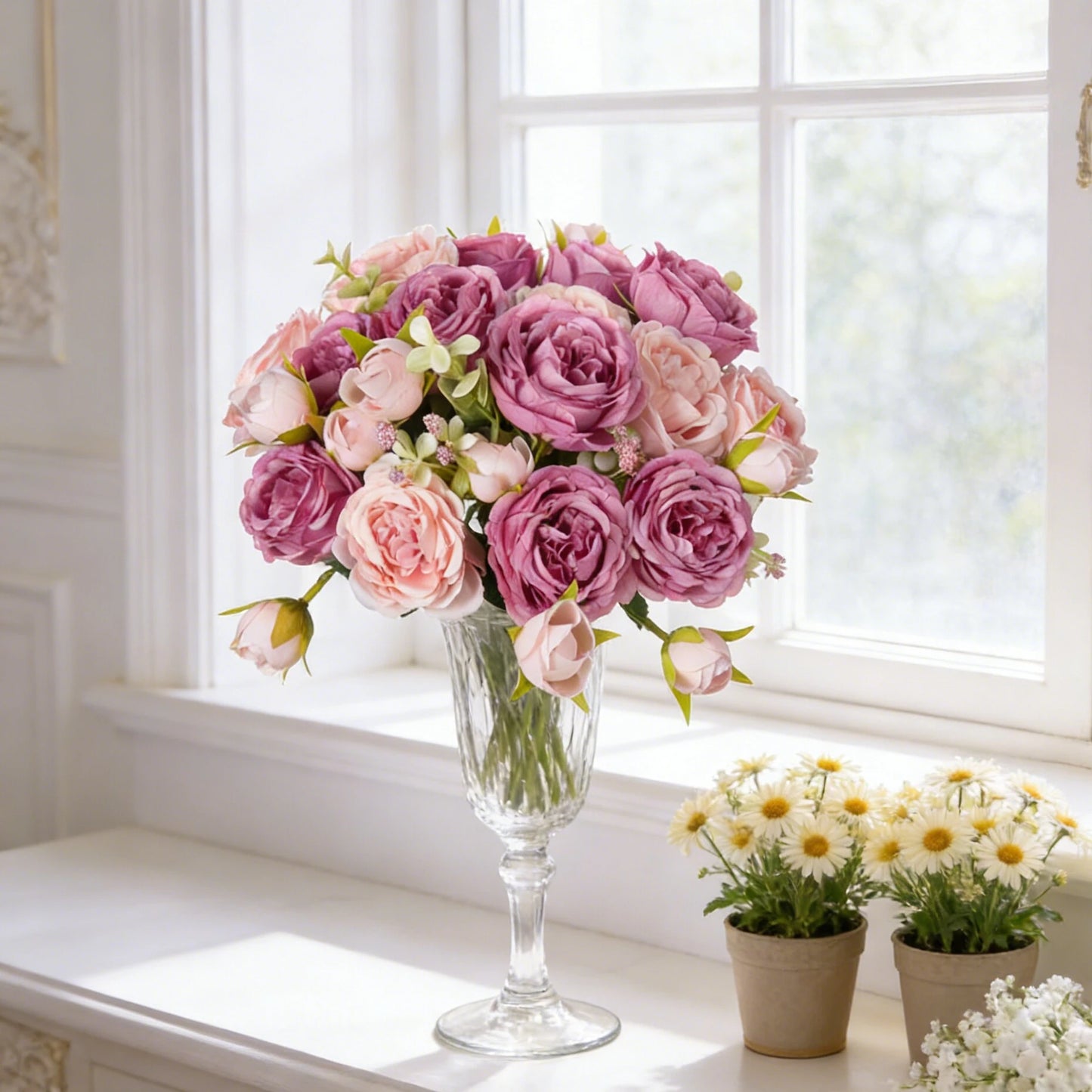 Silk Artificial Hydrangea Rose Bouquet | Wedding & Home Decor
