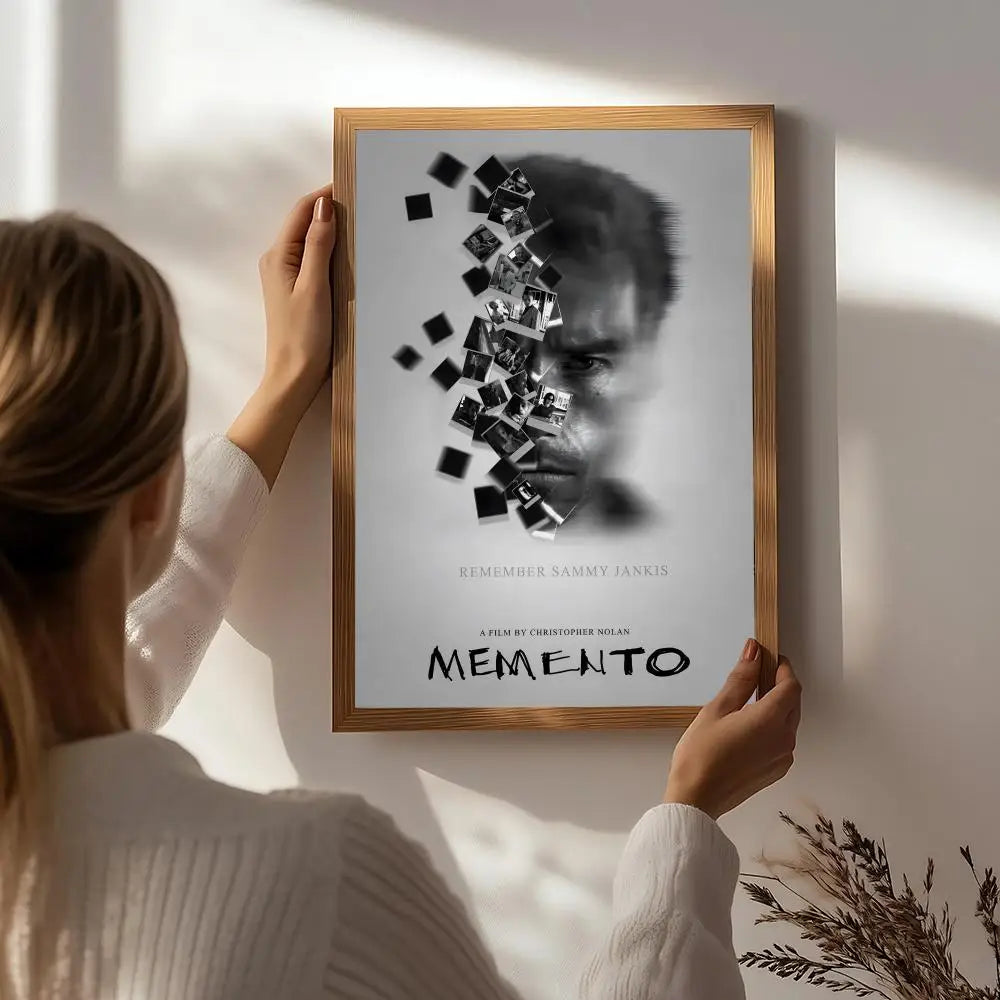Movie M-Memento Poster HD Self Adhesive Waterproof Wall Art Ideal for Home Office Dorm Bedroom Great Gift Peaceful Pleasures Health and Wellness White7 21X30cmNoframe