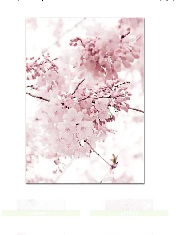 HD Canvas Wall Art for Living Room Cherry Blossoms Peony Carnation Flower Nordic Mountain Modern Pink Color Poster Home Decor Peaceful Pleasures Health and Wellness 11 20x30cm Unframed