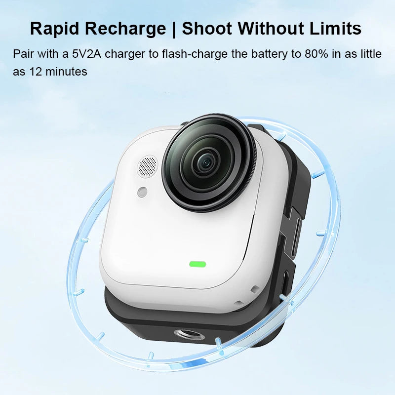 For Insta360 GO Ultra Multi-Purpose Charging Dock With Cold Shoe&1/4" Thread Mounts For LED Light Mic Tripod Charger Base Peaceful Pleasures Health and Wellness