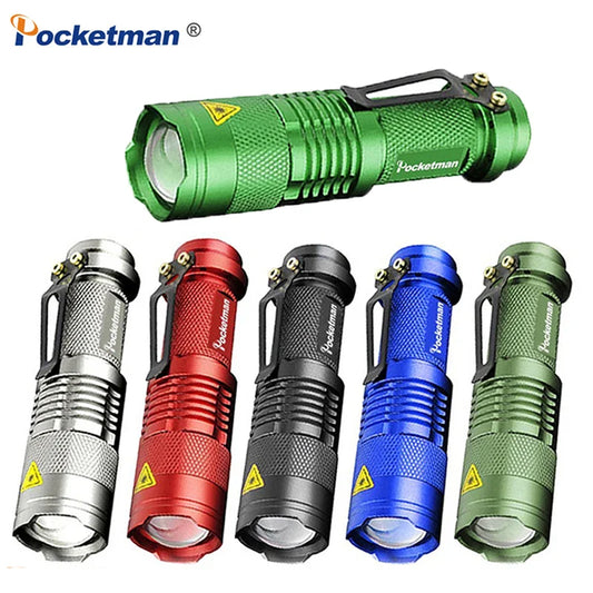 POCKETMAN Zoomable LED Flashlight 2000LM | 3 Modes, Waterproof LED Pocket Flashlight Oasis Select
