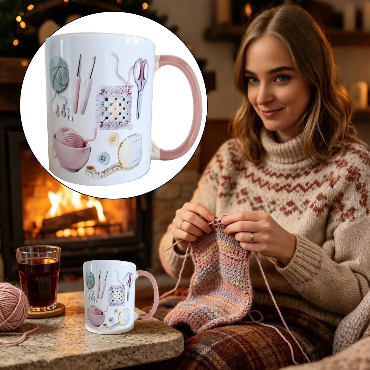 Funny Crochet Coffee Mug 330ml | Novelty Porcelain Cup Gift