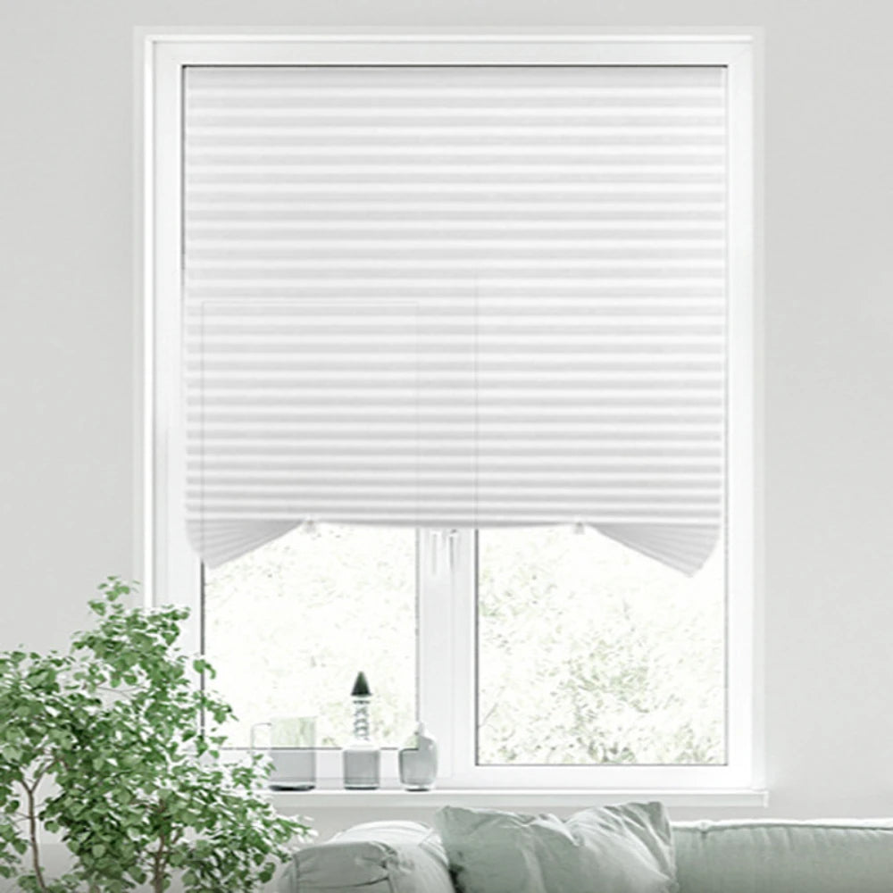 Pleated Zebra Blackout Blinds | No-Drill Window Shades