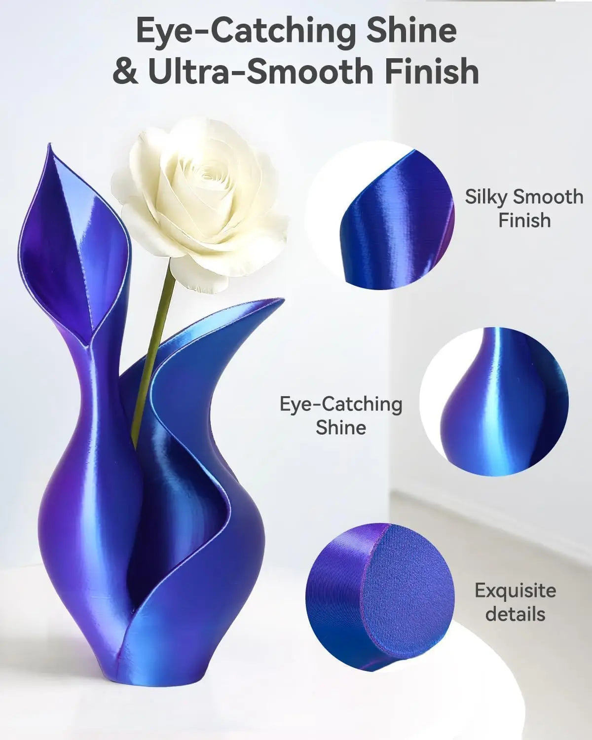 Dual Color Silk PLA Filament 1.75mm – 4×250g Spools FDM