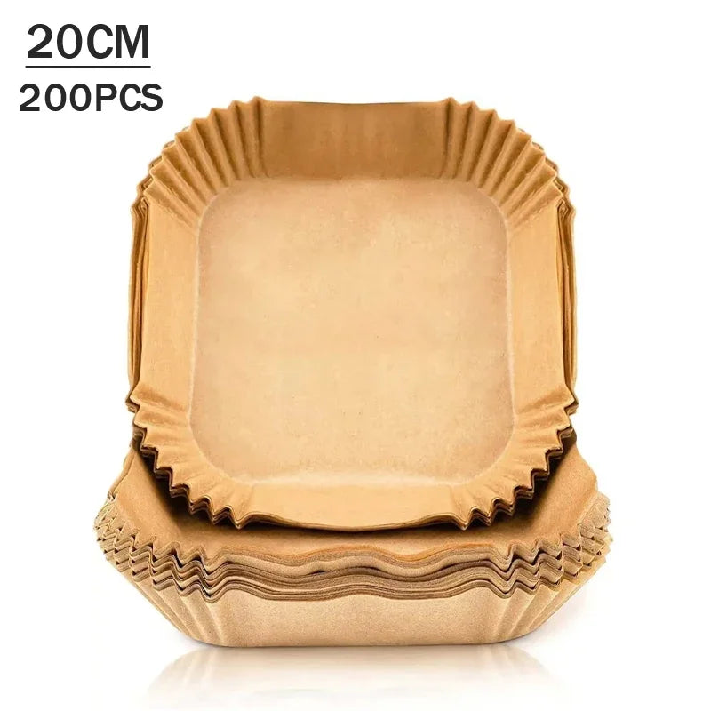 Air Fryer Parchment Paper Liners 50–200Pcs Non-Stick Disposable