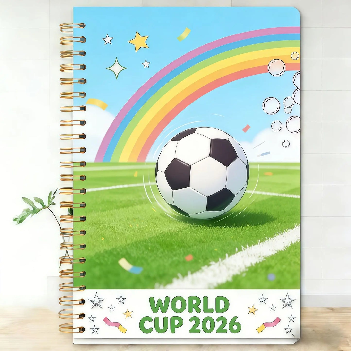 2026 World Cup Soccer Notebook Cute Spiral Journal Kids Football Fans
