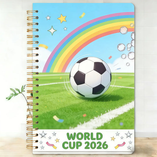 2026 World Cup Soccer Notebook Cute Spiral Journal Kids Football Fans Peaceful Pleasures Health and Wellness